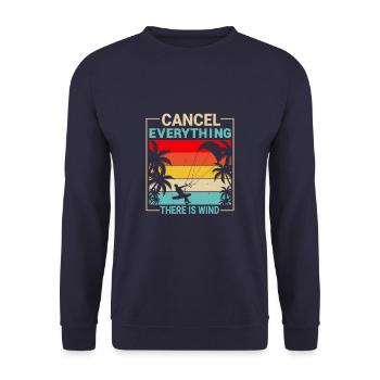 There Is Wind Funny Kitesurfer Kiteboarding - Unisex Sweatshirt - navy - Front - Alina (178cm) & Michal (187cm)