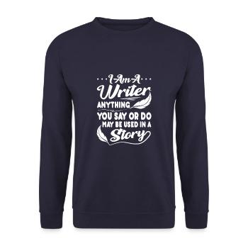 I'm A Writer Funny Author Saying Novelist Writing - Unisex Pullover - Navy - Vorne - Alina (178cm) & Michal (187cm)