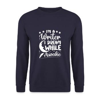 I'm a Writer I Dream While Awake Writer Author - Unisex Sweatshirt - navy - Front - Alina (178cm) & Michal (187cm)