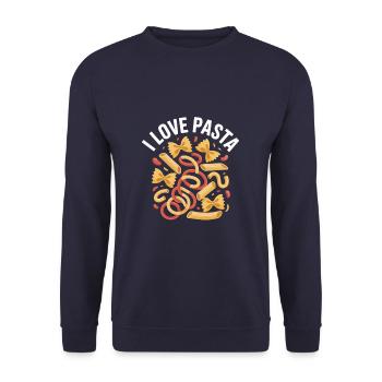 I Love Pasta Celebration für Feinschmecker und - Unisex Pullover - Navy - Vorne - Alina (178cm) & Michal (187cm)