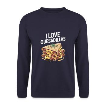 I Love Quesadillas Cheesy Goodness Delight for - Unisex Sweatshirt - navy - Front - Alina (178cm) & Michal (187cm)