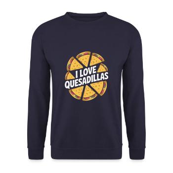 Ich liebe Quesadillas Taco Mexikanischer Food-Enthusiast - Unisex Pullover - Navy - Vorne - Alina (178cm) & Michal (187cm)