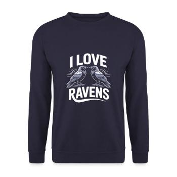 I Love Ravens: i maestosi amanti degli uccelli si uniscono a - Felpa unisex - navy - Fronte - Alina (178cm) & Michal (187cm)