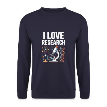 J’aime la recherche Passionné de science Design - Sweat-shirt Unisexe - marine - Devant - Alina (178cm) & Michal (187cm)