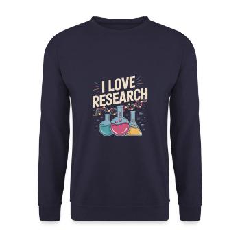 I Love Research Science Enthusiast Chemistry - Unisex Sweatshirt - navy - Front - Alina (178cm) & Michal (187cm)