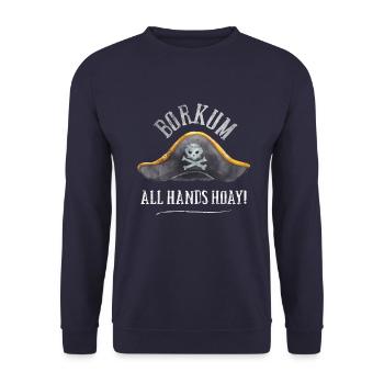 Borkum Toutes les mains Hoay Pirate - Sweat-shirt Unisexe - marine - Devant - Alina (178cm) & Michal (187cm)
