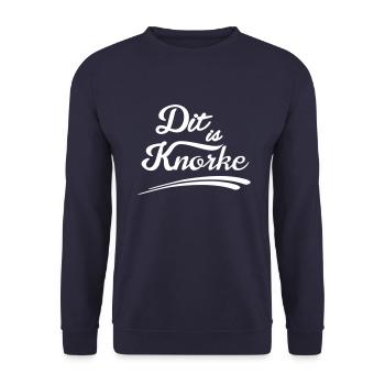 Dit is knorke Berlin berlinerisch Hauptstadt Slang - Unisex Pullover - Navy - Vorne - Alina (178cm) & Michal (187cm)