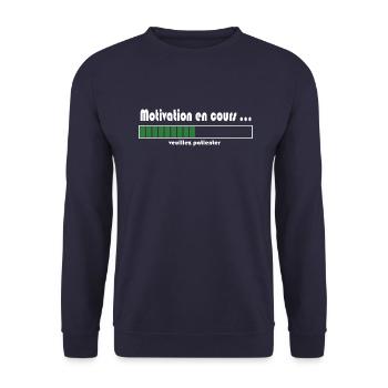 Motivation en cours , veuillez patienter - Sweat-shirt Unisexe - marine - Devant - Alina (178cm) & Michal (187cm)