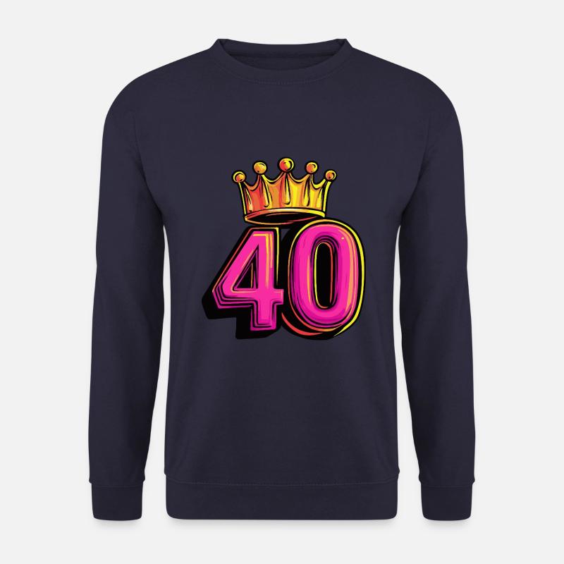 40 Zahl Trikot Krone - Unisex Pullover - Navy