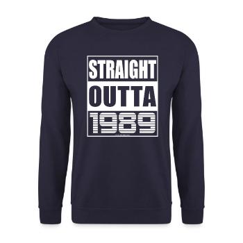 Straight Outta 1989 Geburtstag 1989 Geboren 1989 - Unisex Pullover - Navy - Vorne - Alina (178cm) & Michal (187cm)