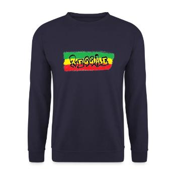Bannière Reggae pulvérisée - Sweat-shirt Unisexe - marine - Devant - Alina (178cm) & Michal (187cm)