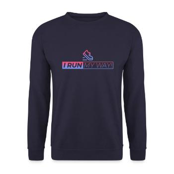 Ich laufe meinen Weg! - Unisex Pullover - Navy - Vorne - Alina (178cm) & Michal (187cm)