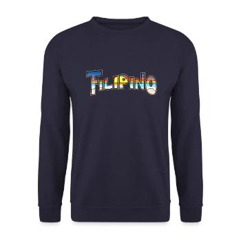 Plage philippine de guapo avec coucher de soleil, jaune - Sweat-shirt Unisexe - marine - Devant - Alina (178cm) & Michal (187cm)
