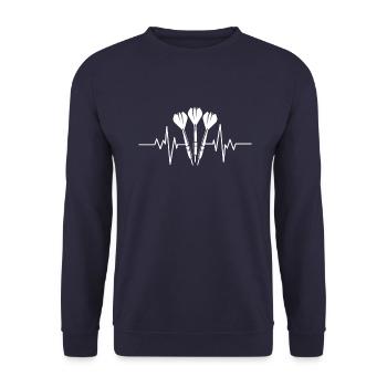 DART HEART BEAT DART PULS AT THE 180 ODR BULLSEYE - Unisex Sweatshirt - navy - Front - Alina (178cm) & Michal (187cm)