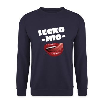 LECKO MIO - DAS LUSTIGE ZUNGEN SPRUCH MOTIV - Unisex Pullover - Navy - Vorne - Alina (178cm) & Michal (187cm)