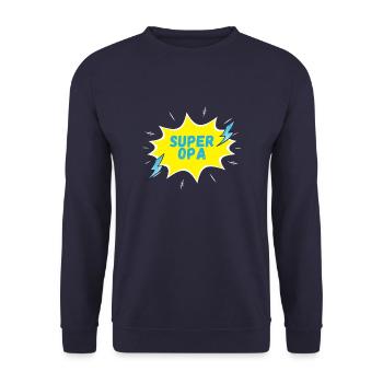 SUPER OPA! - Unisex Pullover - Navy - Vorne - Alina (178cm) & Michal (187cm)