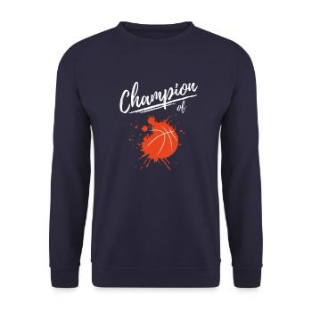 Champion de basket-ball - Sweat-shirt Unisexe - marine - Devant - Alina (178cm) & Michal (187cm)