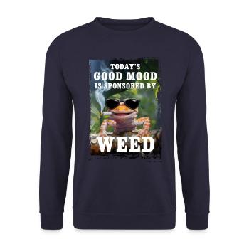 Gecko - Today's good mood is sponsored by weed - Unisex Sweatshirt - navy - Front - Alina (178cm) & Michal (187cm)