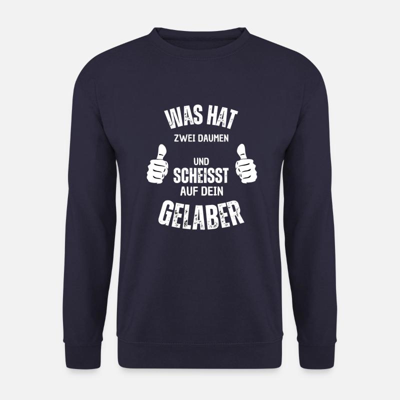 Frecher Spruch: Zwei Daumen Humor - Unisex Pullover - Navy