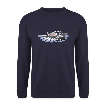 Flugzeuge und Autos - Unisex Pullover - Navy - Vorne - Alina (178cm) & Michal (187cm)