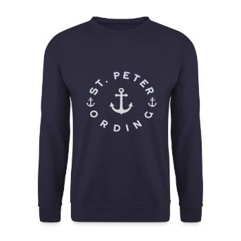 Moin Sankt Peter-Ording St. Peter Geschenk - Unisex Pullover - Navy - Vorne - Alina (178cm) & Michal (187cm)