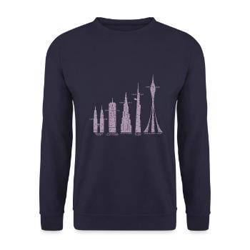 Tallest Skyscrapers Clouds Buildings Mega Towers - Unisex Sweatshirt - navy - Front - Alina (178cm) & Michal (187cm)