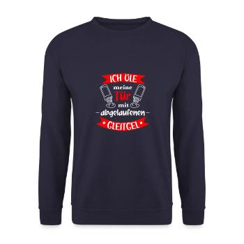 Ich öle meine Tür mit Gleitgel Single Geschenk - Unisex Pullover - Navy - Vorne - Alina (178cm) & Michal (187cm)