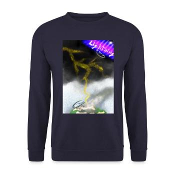 Lightning in the sky - Unisex Pullover - Navy - Vorne - Alina (178cm) & Michal (187cm)