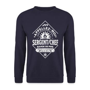 Appellez-moi Sergent-chef, bande de Pi...CB - Sweat-shirt Unisexe - marine - Devant - Alina (178cm) & Michal (187cm)