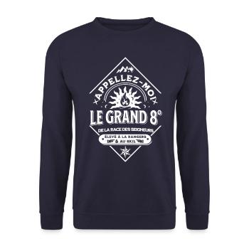 Nennen Sie mich The Big 8 - Unisex Pullover - Navy - Vorne - Alina (178cm) & Michal (187cm)