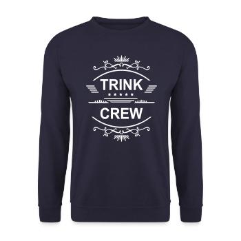 Trink Crew Männertag Saufen betrinken Sauftour - Unisex Pullover - Navy - Vorne - Alina (178cm) & Michal (187cm)