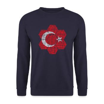 Türkiye Türkei - Unisex Pullover - Navy - Vorne - Alina (178cm) & Michal (187cm)