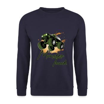 Monster truck, moteur, voiture, vitesse - Sweat-shirt Unisexe - marine - Devant - Alina (178cm) & Michal (187cm)