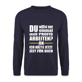 Meister Maler Mechaniker Werkzeug Geschenk Spruch - Unisex Pullover - Navy - Vorne - Alina (178cm) & Michal (187cm)