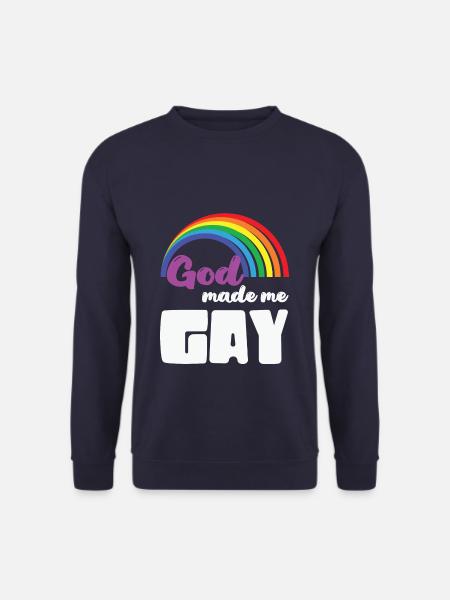 LBGT Flag Gay Pride Human God made me Gay - Unisex Pullover - Navy
