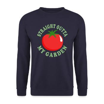 Direkt aus meinem Garten - Unisex Pullover - Navy - Vorne - Alina (178cm) & Michal (187cm)