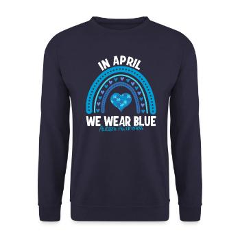 En avril, nous portons Blue Autism Awareness - Sweat-shirt Unisexe - marine - Devant - Alina (178cm) & Michal (187cm)