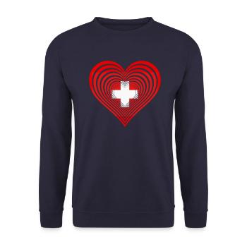 Schweiz Swiss - Unisex Pullover - Navy - Vorne - Alina (178cm) & Michal (187cm)