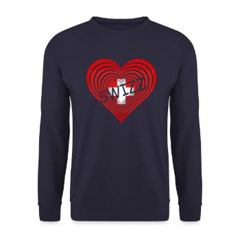 Schweiz Swizz Swiss - Unisex Pullover - Navy - Vorne - Alina (178cm) & Michal (187cm)
