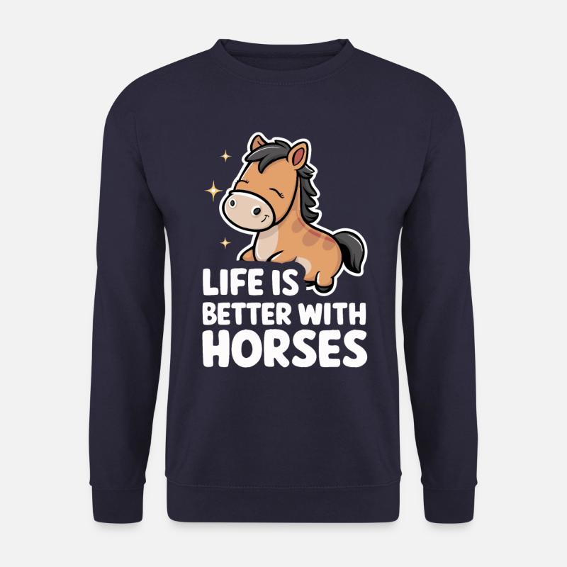 Cheval Équitation Équitation Saut d’obstacles - Sweat-shirt Unisexe - marine