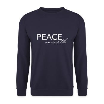 peace on earth, Frieden auf Erden - Unisex Pullover - Navy - Vorne - Alina (178cm) & Michal (187cm)