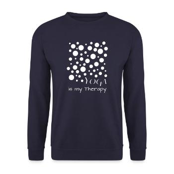 Yoga is my Therapy - Unisex Pullover - Navy - Vorne - Alina (178cm) & Michal (187cm)