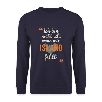 Ich bin nicht ich – Wenn mir Island fehlt - Unisex Pullover - Navy - Vorne - Alina (178cm) & Michal (187cm)