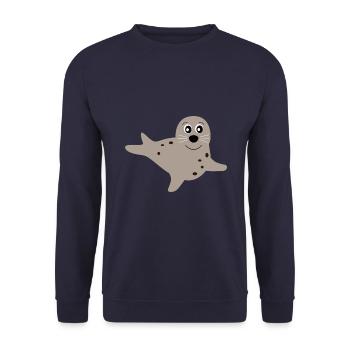 seal seals seal seals animals - Unisex Sweatshirt - navy - Front - Alina (178cm) & Michal (187cm)
