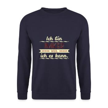 imker weil ich es kann - Unisex Pullover - Navy - Vorne - Alina (178cm) & Michal (187cm)