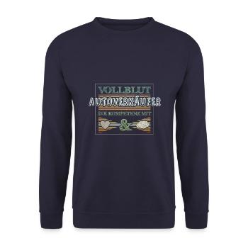 Autoverkäufer - Unisex Pullover - Navy - Vorne - Alina (178cm) & Michal (187cm)
