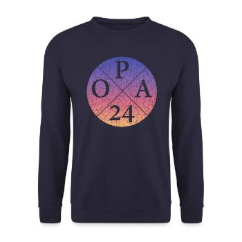 OPA24, opa 2024, grandfather, Opa 24 - Unisex Pullover - Navy - Vorne - Alina (178cm) & Michal (187cm)