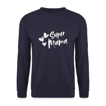 SuperMAMA - Unisex Pullover - Navy - Vorne - Alina (178cm) & Michal (187cm)