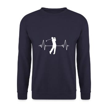 Heartbeat Golf | Golf heartbeat - Unisex Sweatshirt - navy - Front - Alina (178cm) & Michal (187cm)