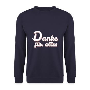kleines Dankeschön - Unisex Pullover - Navy - Vorne - Alina (178cm) & Michal (187cm)